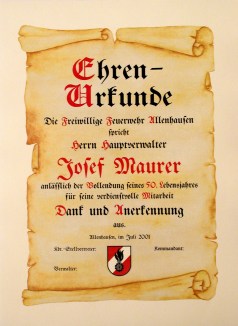 Urkunden-Atelier Maria Fuchs-Hesse | Gedruckt